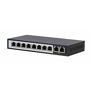 Extralink PERS | PoE slēdzis | 8x Gigabit PoE/PoE+, 2x RJ45 Uplink Gigabit, 96W