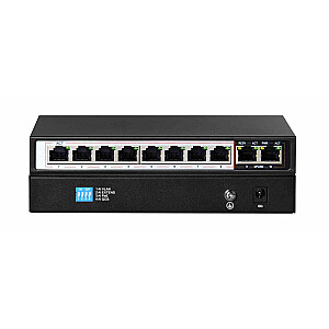 Extralink PERS | PoE slēdzis | 8x Gigabit PoE/PoE+, 2x RJ45 Uplink Gigabit, 96W