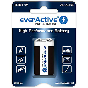 Щелочная батарея 6LR61 9V (R9*) everActive Pro