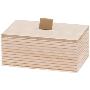 Коробка с крышкой 4Living деревянная в полоску 17x12x8см 607386-2