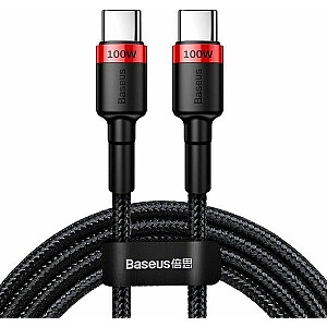 Baseus USB kabelis Baseus Cafule USB-C kabelis, QC 3.0, PD 2.0, 100W, 5A, 2m (sarkans-melns)