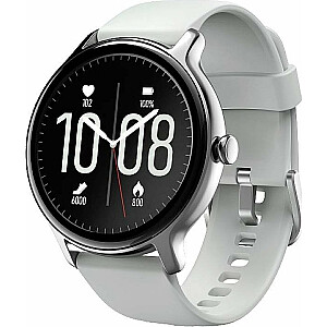 Умные часы Hama Fit Watch 4910, серебристый корпус, серый ремешок, водонепроницаемость IP68, пульсометр, пульсоксиметр