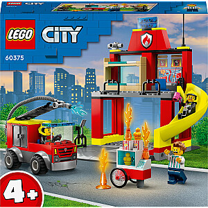 Пожарная станция и пожарная машина LEGO City (60375)