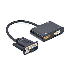 Adaptera video kabelis Gembird A-VGA-HDMI-02 0,15 m HDMI + VGA (D-Sub) VGA (D-Sub) Melns