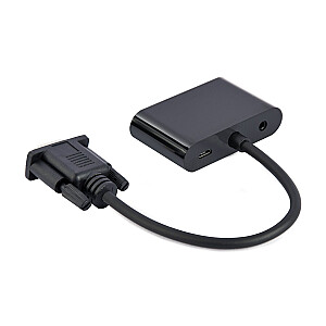 Адаптер видеокабеля Gembird A-VGA-HDMI-02 0,15 м HDMI + VGA (D-Sub) VGA (D-Sub) Черный