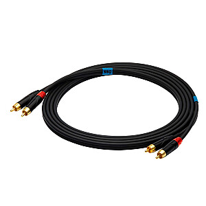 SSQ RCARCA1 SS-1431 kabelis 2x RCA - 2x RCA 1 m melns