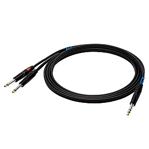 SSQ JSJM1 SS-1452 kabeļa savienotājs Stereo - 2x Jack Mono 1 m Melns