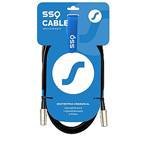 SSQ MIDI3 SS-1419 MIDI (5 kontaktu) uz MIDI (5 kontaktu) kabelis 3 m melns