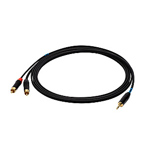 SSQ MIJRCA3 SS-1423 Mini Jack Stereo kabelis 3,5 mm - 2x RCA 3 m, melns