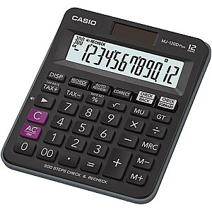 CASIO MJ-120D PLUS BLACK BIROJA KALULĀTORS, 12 CIPARU DISPLEJS