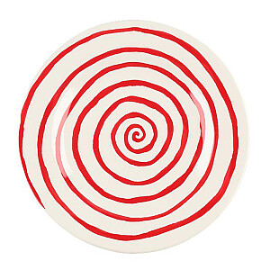 Тарелка Winteria спираль 20см белая, красная 621769-4