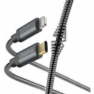 Hama USB-кабель HAMA CHARGING/DATA CABLE "METAL" USB-C-LIGHTNING, METAL 1.5M, АНТРАЦИТОВЫЙ