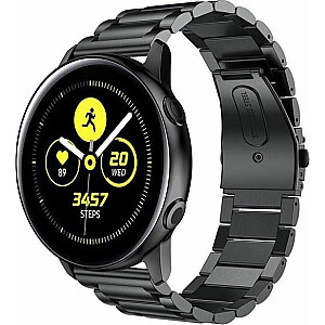 Rokassprādze Alogy Nerūsējošā tērauda Galaxy Watch Active 2 19cm melns (20mm)