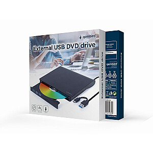 Gembird DVD-USB-03 USB ārējais DVD diskdzinis, melns