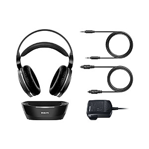 PHILIPS Wireless TV heaphones SHD8850/12 40mm drivers, auto on/off, adjustable headband, optical input, audio input 3.5mm jack, Hi-Res Audio, Black