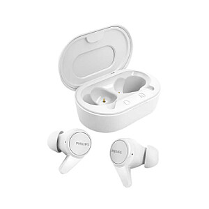 Philips True Wireless Headphones TAT1207WT/00, IPX4 splash/sweat resistant, Up to 18 hours play time, White