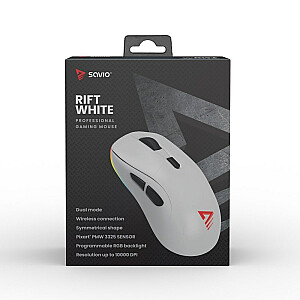 Игровая мышь Savio RIFT WHITE, двойной режим RGB