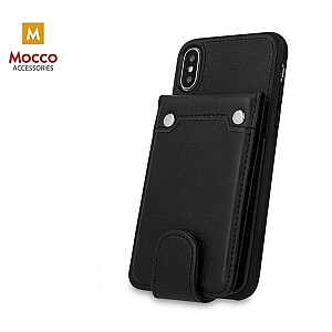 Mocco Smart Wallet Case Eko Ādas Apvalks Telefonam - Vizitkāršu Maks Priekš Apple iPhone 7 / iPhone 8 Melns
