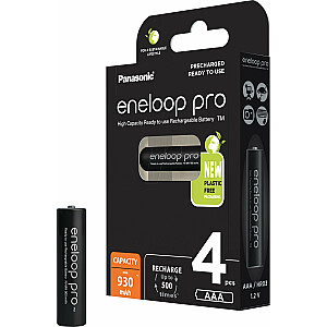 Akumulators Panasonic Eneloop Pro AAA/R03 930mAh 4 gab.