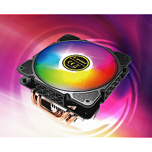 Gembird CPU-HURACAN-ARGB-X140 Вентилятор охлаждения процессора, 12 см, 100 Вт, многоцветный светодиод, 4 контакта