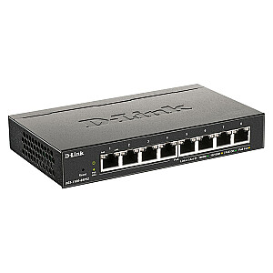 D-Link DGS-1100-08PV2 tīkla slēdzis pārvaldīts L2/L3 Gigabit Ethernet (10/100/1000) Power over Ethernet (PoE) Melns