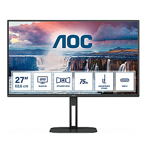 AOC V5 Q27V5C 68,6 cm (27 collas) 2560 x 1440 pikseļi Quad HD LED aizmugurgaismojums, melns