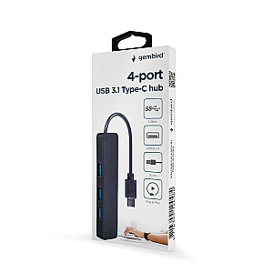 Gembird UHB-CM-U3P4-01 4-портовый концентратор USB 3.1 (Gen 1) Type-C