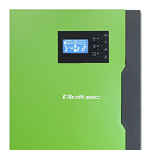 Qoltec 53886 Off-Grid 3.5kW hibrīda saules enerģijas pārveidotājs | 100A | 24V | MPPT | Sinus