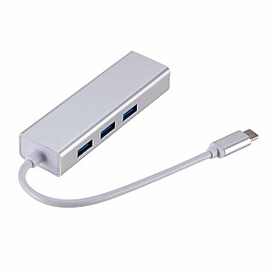 RoGer AD15642 USB-C Hubs - Sadalītājs 3 x USB 3.0 / RJ45