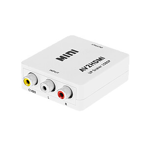 RoGer Signāla Pārveidotājs Adapteris no RCA uz HDMI (+Audio) Balts