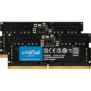 Atmiņa Crucial SODIMM DDR5 32GB 4800MHz CL40 klēpjdatoram (CT2K16G48C40S5)