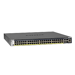 Netgear M4300-48G-PoE+ barošanas avots 1000 W Pārvaldīts L2/L3/L4 Gigabit Ethernet (10/100/1000) Power over Ethernet (PoE) 1U, melns