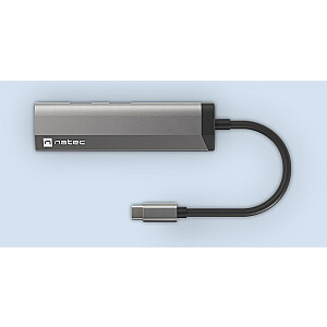 NATEC Fowler Slim Wired USB 3.2 Gen 1 (3.1 Gen 1) Type-C, melns, hroms