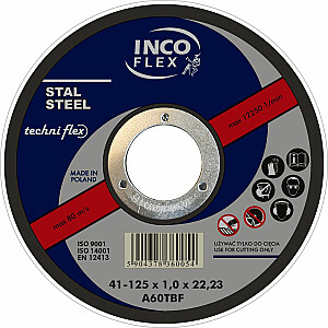 Abrazīvs disks Inco Flex, tips 27 A24SBF 150 x 6 x 22,23 mm (M27-150-6.0-22A24S)