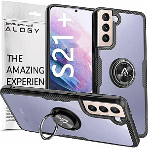 Alogy Etui Alogy Ring Holder Clear Armour priekš Samsung Galaxy S21 Plus melns