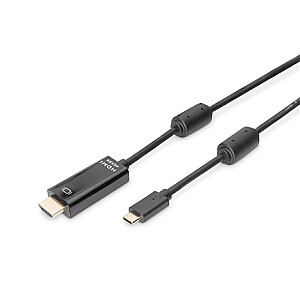 Digitus USB Type-C adapter cable, Type-C to HDMI A M/M, 2.0m, 4K/60Hz, 18GB, bl, gold