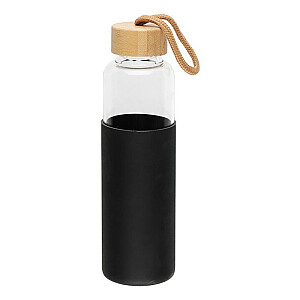 Стеклянная бутылка Maku с силиконовой крышкой 550 мл, черная 616851