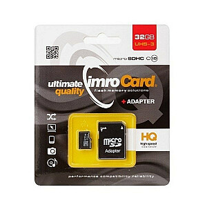 IMRO MICROSD10/32G UHS-3 ADP atmiņas karte 32GB MicroSDHC Class 10 UHS-III