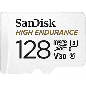 Karta SanDisk augstas izturības MicroSDXC 128 GБ 10. klase UHS-I/U3 A1 V30 (SDSQQNR-128G-GN6IA)