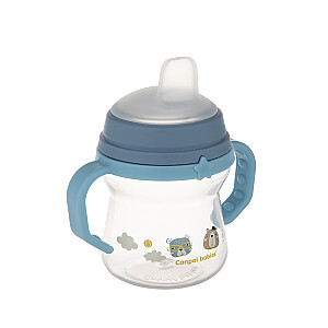 CANPOL BABIES Чашка с силиконовым носиком, FirstCup BONJOUR PARIS, 150 мл, синяя, 56/612_blu