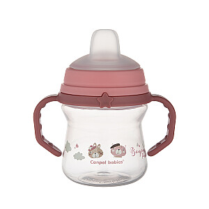 CANPOL BABIES krūzīte ar silikona snīpi, FirstCup BONJOUR PARIS, 150ml, rozā, 56/612_pin