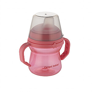 CANPOL BABIES Чашка с силиконовым носиком, FirstCup, 150 мл, розовая, 56/614_pin