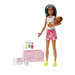 Набор няни Барби для сна + кукла и малыш HJY34