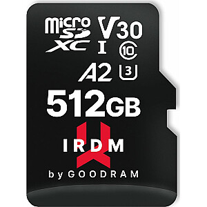 GOODRAM micro SDXC IRDM 512 ГБ V30 A2 (UHS I U3) + адаптер