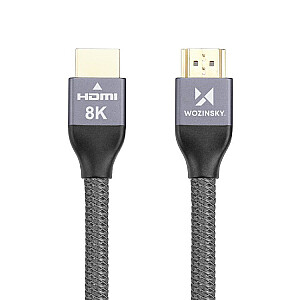 Wozinsky cable HDMI 2.1  8K 60 Hz 48 Gbps | 4K 120 Hz | 2K 144 Hz 1m silver (WHDMI-10)