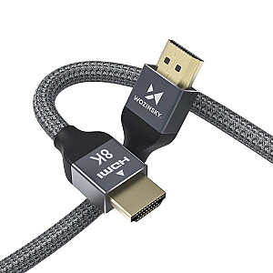 Wozinsky cable HDMI 2.1  8K 60 Hz 48 Gbps | 4K 120 Hz | 2K 144 Hz 1m silver (WHDMI-10)