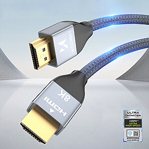 Wozinsky cable HDMI 2.1  8K 60 Hz 48 Gbps | 4K 120 Hz | 2K 144 Hz 1m silver (WHDMI-10)