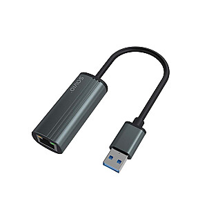 Adapteris SAVIO USB-A 3.1(M) uz RJ-45 Gigabit Ethernet (F), 1000 Mbps, AK-55, pelēks