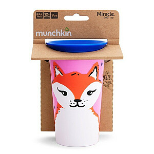 MUNCHKIN WildLove чашка-непроливайка, 266 мл, рыжая лиса, Miracle 360, 6 мес.+, 05177702