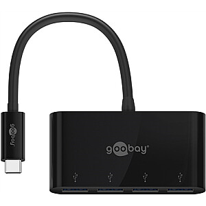 Goobay 4-Port USB-C Multiport Adapter 61073 Black,  USB-A, Type-C
